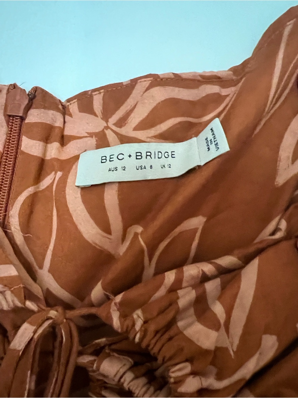 bec + bridge Rust-Brown Floral Print Maxi Dress - Picture 2 of 3